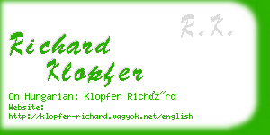 richard klopfer business card